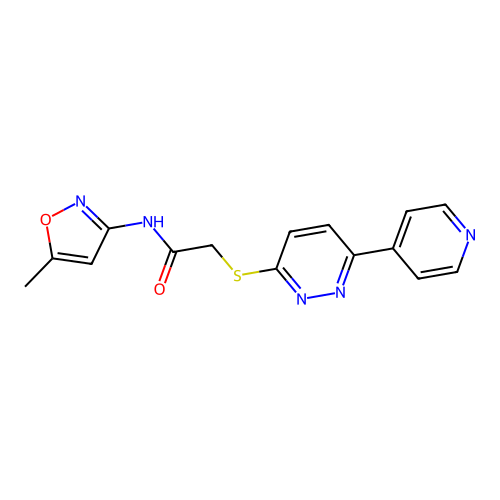 N-(5-methylisoxazol-3-yl)-2-((6-(pyridin-4-yl)pyridazin-3-yl)thio)acetamide structure