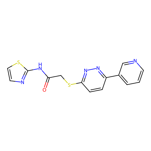 2-((6-(pyridin-3-yl)pyridazin-3-yl)thio)-N-(thiazol-2-yl)acetamide structure