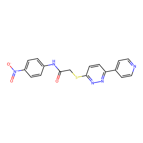 N-(4-nitrophenyl)-2-(6-pyridin-4-ylpyridazin-3-yl)sulfanylacetamide structure