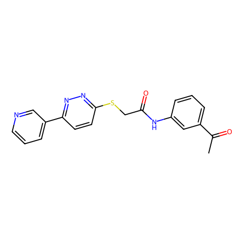 N-(3-acetylphenyl)-2-(6-pyridin-3-ylpyridazin-3-yl)sulfanylacetamide structure