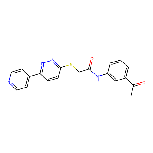 N-(3-acetylphenyl)-2-(6-pyridin-4-ylpyridazin-3-yl)sulfanylacetamide structure