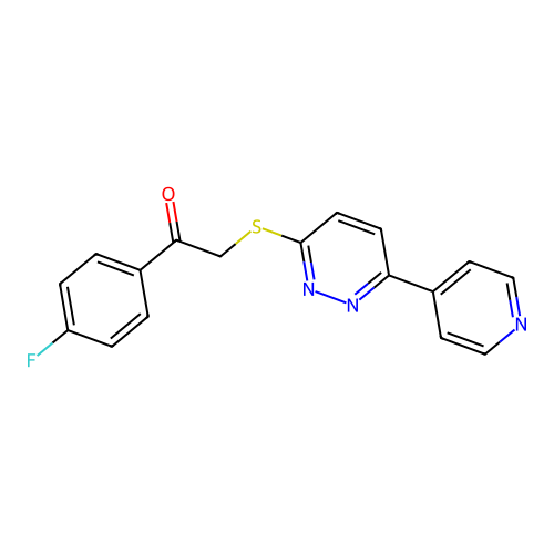 1-(4-Fluorophenyl)-2-(6-pyridin-4-ylpyridazin-3-yl)sulfanylethanone structure