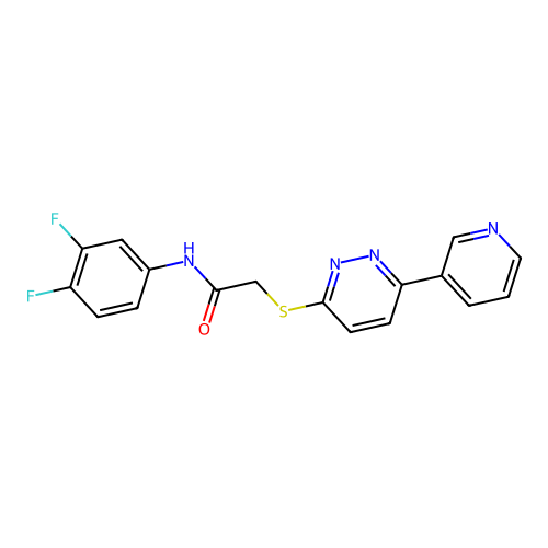 N-(3,4-difluorophenyl)-2-(6-pyridin-3-ylpyridazin-3-yl)sulfanylacetamide structure