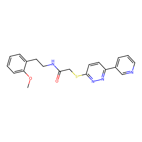 N-(2-methoxyphenethyl)-2-((6-(pyridin-3-yl)pyridazin-3-yl)thio)acetamide structure