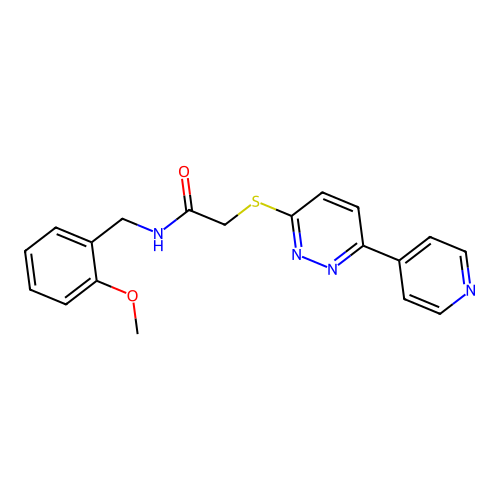N-(2-methoxybenzyl)-2-((6-(pyridin-4-yl)pyridazin-3-yl)thio)acetamide structure