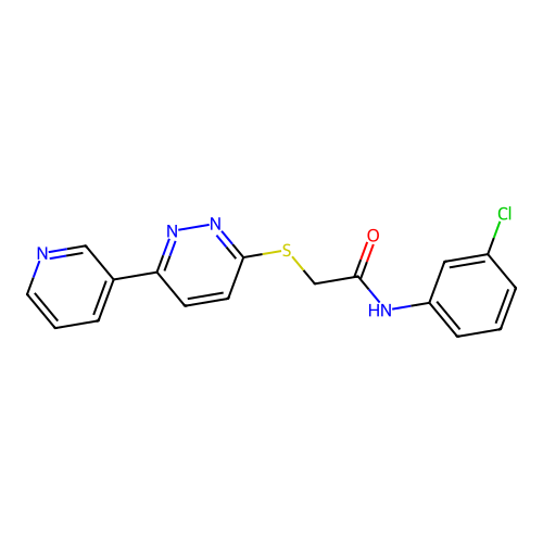 N-(3-chlorophenyl)-2-(6-pyridin-3-ylpyridazin-3-yl)sulfanylacetamide structure