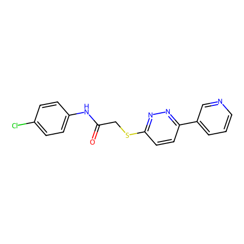 N-(4-chlorophenyl)-2-(6-pyridin-3-ylpyridazin-3-yl)sulfanylacetamide structure
