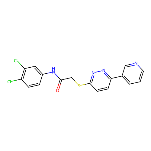 N-(3,4-dichlorophenyl)-2-(6-pyridin-3-ylpyridazin-3-yl)sulfanylacetamide structure