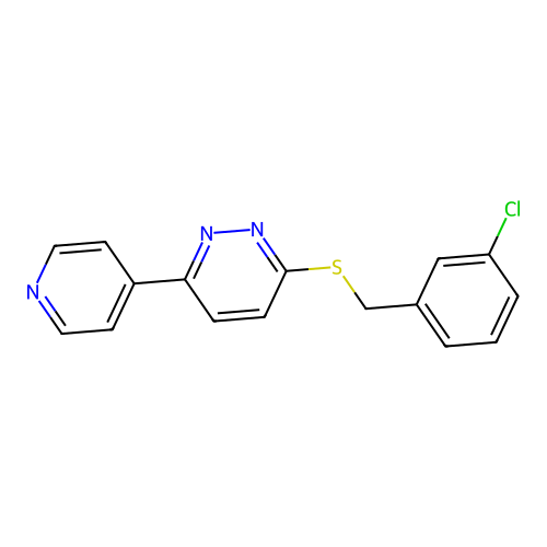 3-((3-Chlorobenzyl)thio)-6-(pyridin-4-yl)pyridazine structure