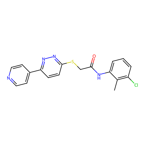 N-(3-chloro-2-methylphenyl)-2-(6-pyridin-4-ylpyridazin-3-yl)sulfanylacetamide structure