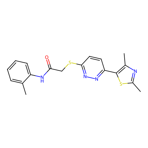 2-((6-(2,4-dimethylthiazol-5-yl)pyridazin-3-yl)thio)-N-(o-tolyl)acetamide structure