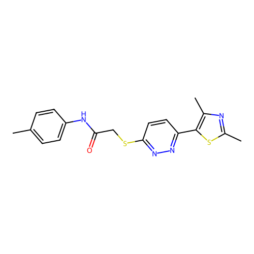 2-((6-(2,4-dimethylthiazol-5-yl)pyridazin-3-yl)thio)-N-(p-tolyl)acetamide structure