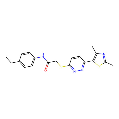 2-((6-(2,4-dimethylthiazol-5-yl)pyridazin-3-yl)thio)-N-(4-ethylphenyl)acetamide structure
