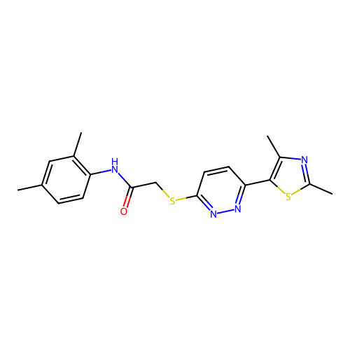 2-{[6-(2,4-dimethyl-1,3-thiazol-5-yl)pyridazin-3-yl]sulfanyl}-N-(2,4-dimethylphenyl)acetamide structure