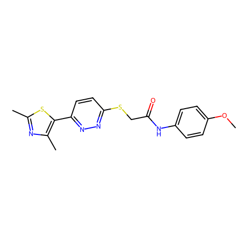2-{[6-(2,4-dimethyl-1,3-thiazol-5-yl)pyridazin-3-yl]sulfanyl}-N-(4-methoxyphenyl)acetamide structure