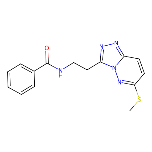 N-(2-(6-(methylthio)-[1,2,4]triazolo[4,3-b]pyridazin-3-yl)ethyl)benzamide structure