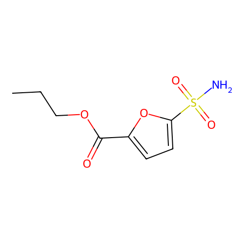 Propyl 5-(aminosulfonyl)-2-furancarboxylate structure
