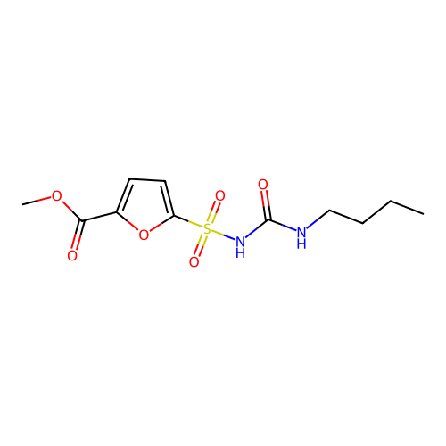 Methyl 5-[(butylcarbamoyl)sulfamoyl]furan-2-carboxylate structure