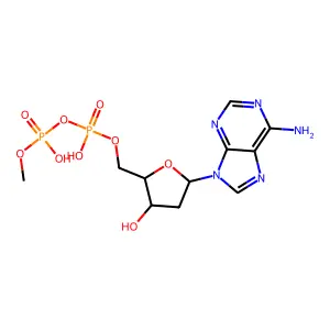 Adenosine 5'-(trihydrogen diphosphate), 2'-deoxy-, monomethyl ester structure