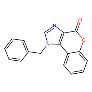 (1)Benzopyrano(3,4-d)imidazol-4(1H)-one, 1-(phenylmethyl)- structure