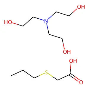 Acetic acid, (propylthio)-, compd. with 2,2',2''-nitrilotris(ethanol) (1:1) structure