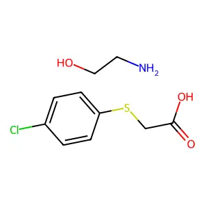 Acetic acid, ((p-chlorophenyl)thio)-, compd. with 2-aminoethanol (1:1) structure