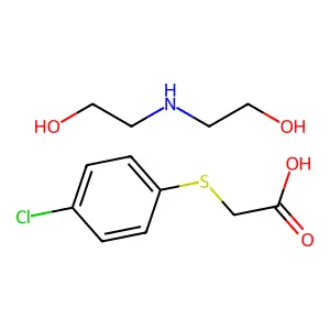Acetic acid, ((p-chlorophenyl)thio)-, compd. with 2,2'-iminobis(ethanol) (1:1) structure