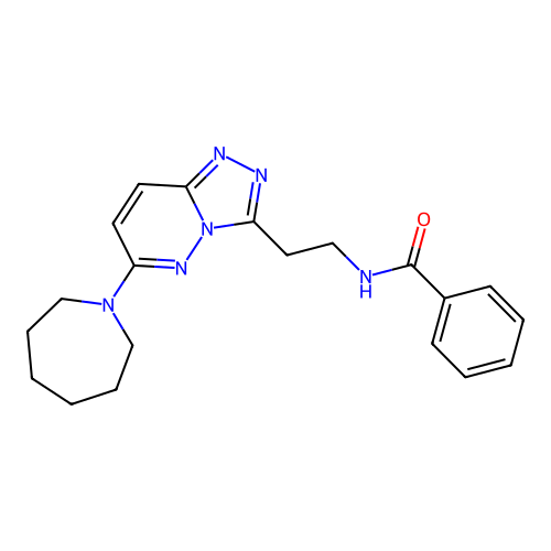 N-{2-[6-(azepan-1-yl)-[1,2,4]triazolo[4,3-b]pyridazin-3-yl]ethyl}benzamide structure