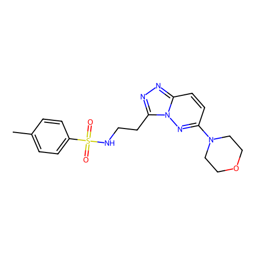 4-methyl-N-(2-(6-morpholino-[1,2,4]triazolo[4,3-b]pyridazin-3-yl)ethyl)benzenesulfonamide structure