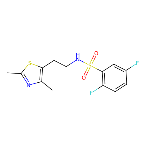 N-(2-(2,4-dimethylthiazol-5-yl)ethyl)-2,5-difluorobenzenesulfonamide structure