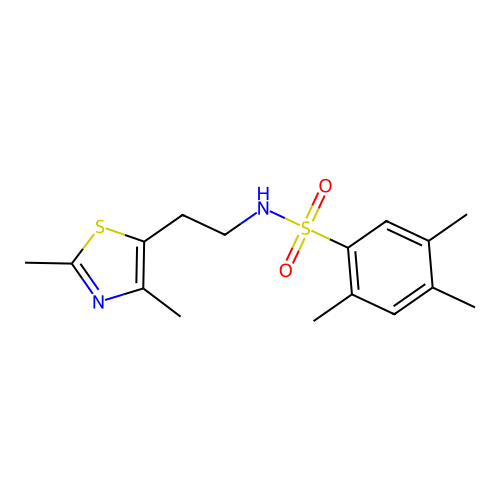 N-(2-(2,4-dimethylthiazol-5-yl)ethyl)-2,4,5-trimethylbenzenesulfonamide structure