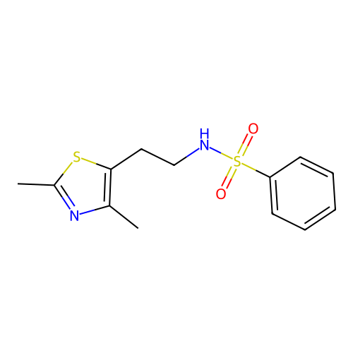N-(2-(2,4-dimethylthiazol-5-yl)ethyl)benzenesulfonamide structure