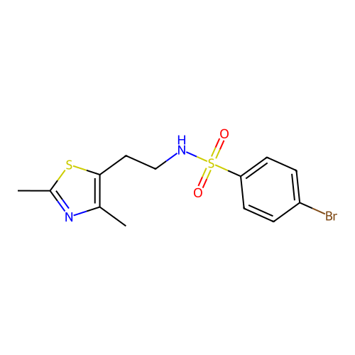 4-bromo-N-(2-(2,4-dimethylthiazol-5-yl)ethyl)benzenesulfonamide structure