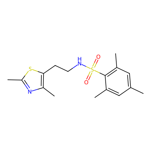 N-(2-(2,4-dimethylthiazol-5-yl)ethyl)-2,4,6-trimethylbenzenesulfonamide structure
