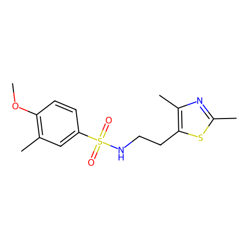 N-[2-(2,4-dimethyl-1,3-thiazol-5-yl)ethyl]-4-methoxy-3-methylbenzenesulfonamide structure