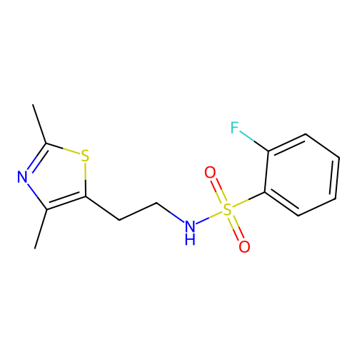 N-[2-(2,4-dimethyl-1,3-thiazol-5-yl)ethyl]-2-fluorobenzenesulfonamide structure