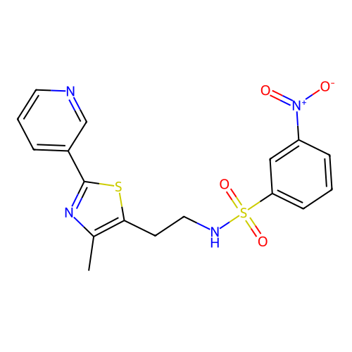 N-[2-(4-methyl-2-pyridin-3-yl-1,3-thiazol-5-yl)ethyl]-3-nitrobenzenesulfonamide structure