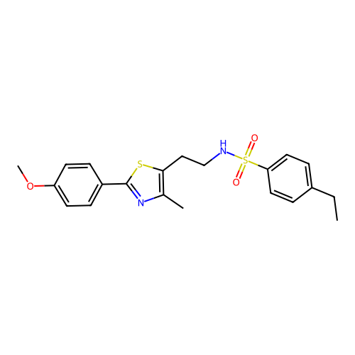 4-ethyl-N-{2-[2-(4-methoxyphenyl)-4-methyl-1,3-thiazol-5-yl]ethyl}benzene-1-sulfonamide structure