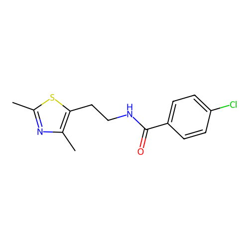 4-chloro-N-[2-(2,4-dimethyl-1,3-thiazol-5-yl)ethyl]benzamide structure