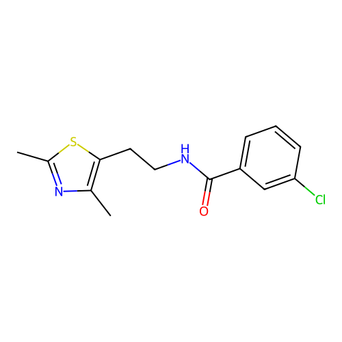 3-chloro-N-[2-(2,4-dimethyl-1,3-thiazol-5-yl)ethyl]benzamide structure