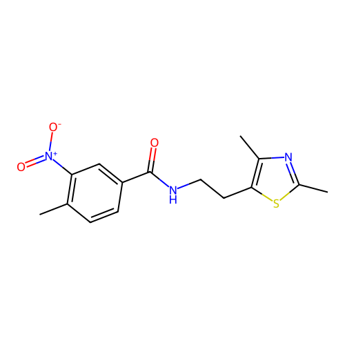 N-[2-(2,4-dimethyl-1,3-thiazol-5-yl)ethyl]-4-methyl-3-nitrobenzamide structure