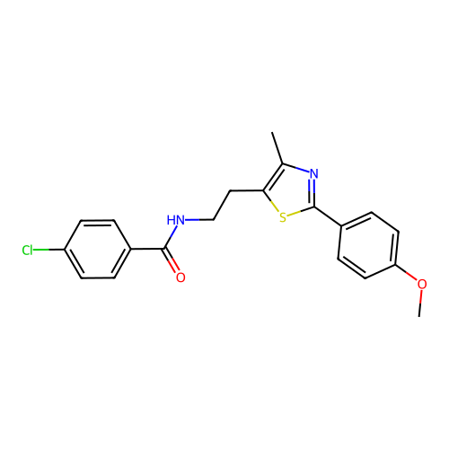 4-chloro-N-{2-[2-(4-methoxyphenyl)-4-methyl-1,3-thiazol-5-yl]ethyl}benzamide structure