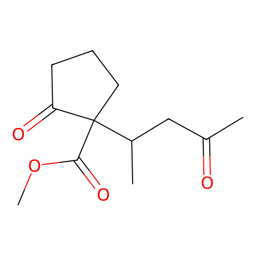 Methyl 2-oxo-1-(4-oxopentan-2-yl)cyclopentane-1-carboxylate structure