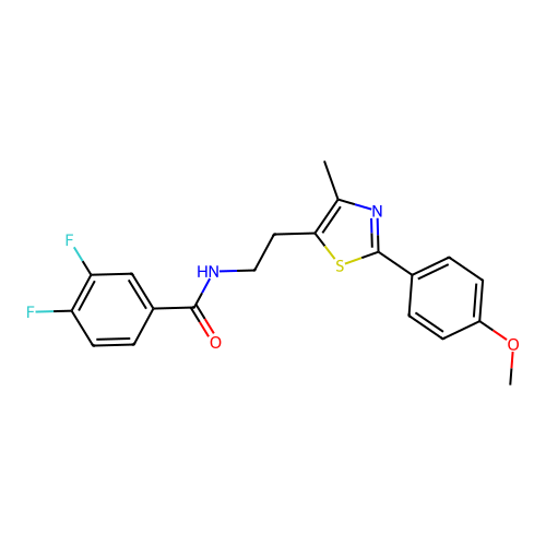 3,4-difluoro-N-{2-[2-(4-methoxyphenyl)-4-methyl-1,3-thiazol-5-yl]ethyl}benzamide structure