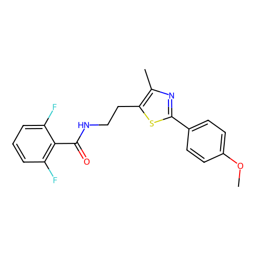 2,6-difluoro-N-{2-[2-(4-methoxyphenyl)-4-methyl-1,3-thiazol-5-yl]ethyl}benzamide structure