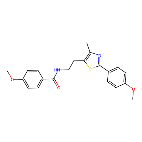 4-methoxy-N-{2-[2-(4-methoxyphenyl)-4-methyl-1,3-thiazol-5-yl]ethyl}benzamide structure