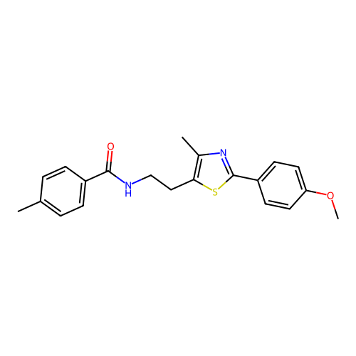 N-{2-[2-(4-methoxyphenyl)-4-methyl-1,3-thiazol-5-yl]ethyl}-4-methylbenzamide structure