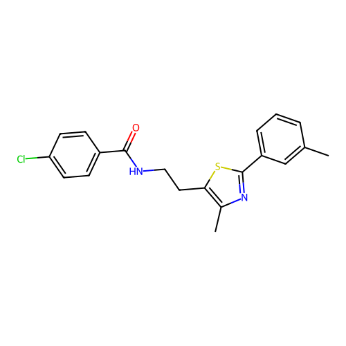 4-chloro-N-{2-[4-methyl-2-(3-methylphenyl)-1,3-thiazol-5-yl]ethyl}benzamide structure