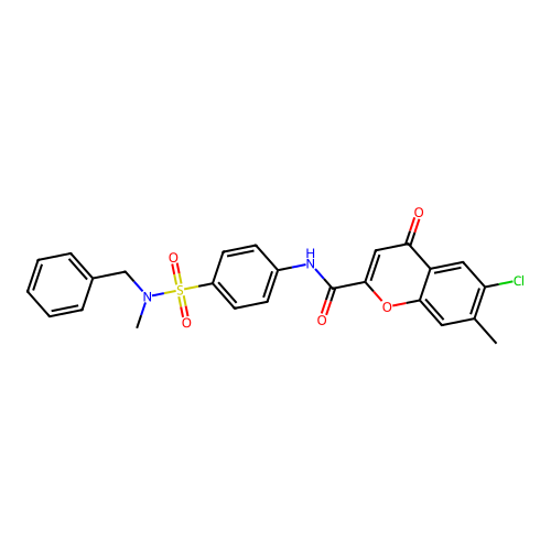 N-{4-[benzyl(methyl)sulfamoyl]phenyl}-6-chloro-7-methyl-4-oxo-4H-chromene-2-carboxamide structure