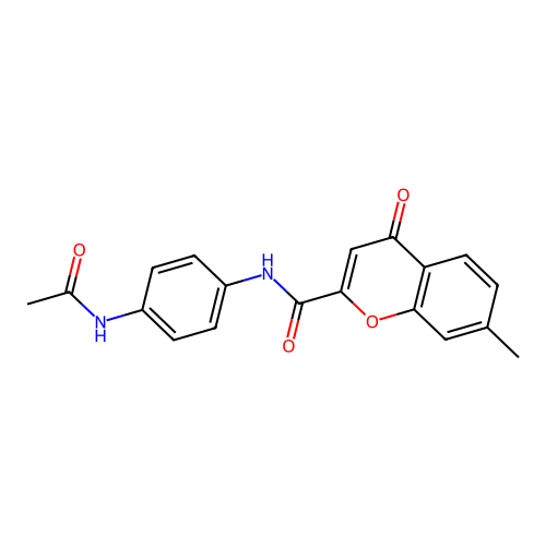 N-[4-(acetylamino)phenyl]-7-methyl-4-oxo-4H-chromene-2-carboxamide structure